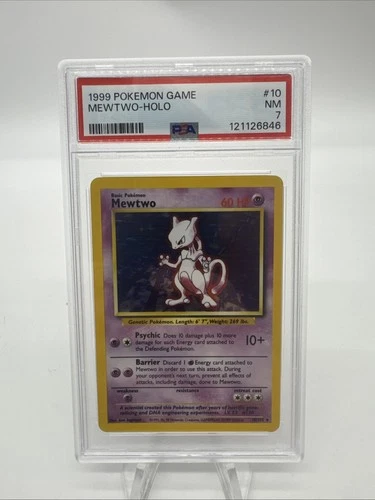 1999 Mewtwo Holo Rare Pokémon Card TCG Base Set 10/102 PSA 7