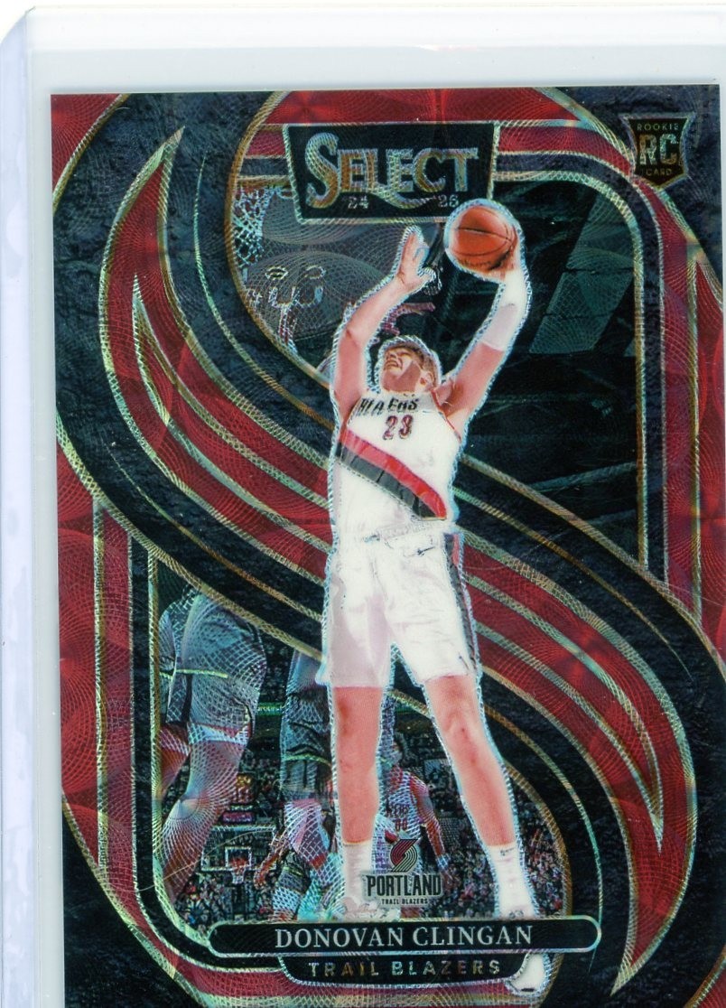 Donovan Clingan 2024-25 Select Premier Level Red Scope Prizm RC 10/249