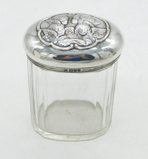 Victorian William Comyns Sterling Silver Cut Glass Vanity Jar Antique London
