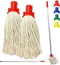 2 Pack Cotton Mop Head Replacement Multi‑Fit Screw Socket for Tile & Hardwood