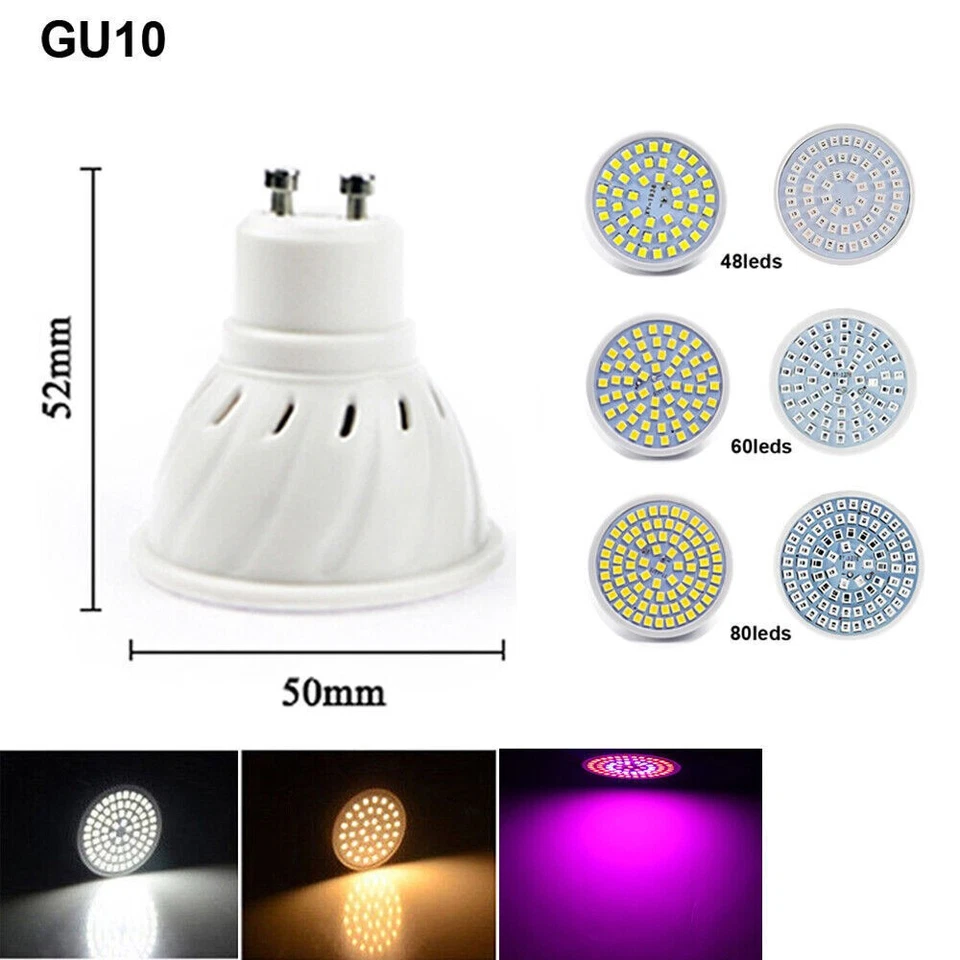 GU10 MR16 E27 E14 LED Bulb 5W 8W 10W Light Bulb Spotlight SMD2835 Lamp Downlight - Image 2 of 4