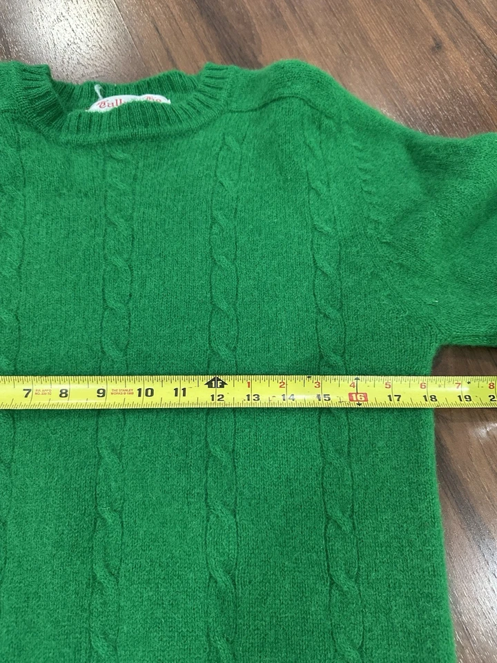 Vintage Tally Ho 100% Shetland Wool crewneck sweater Green color XL - Image 4 of 4