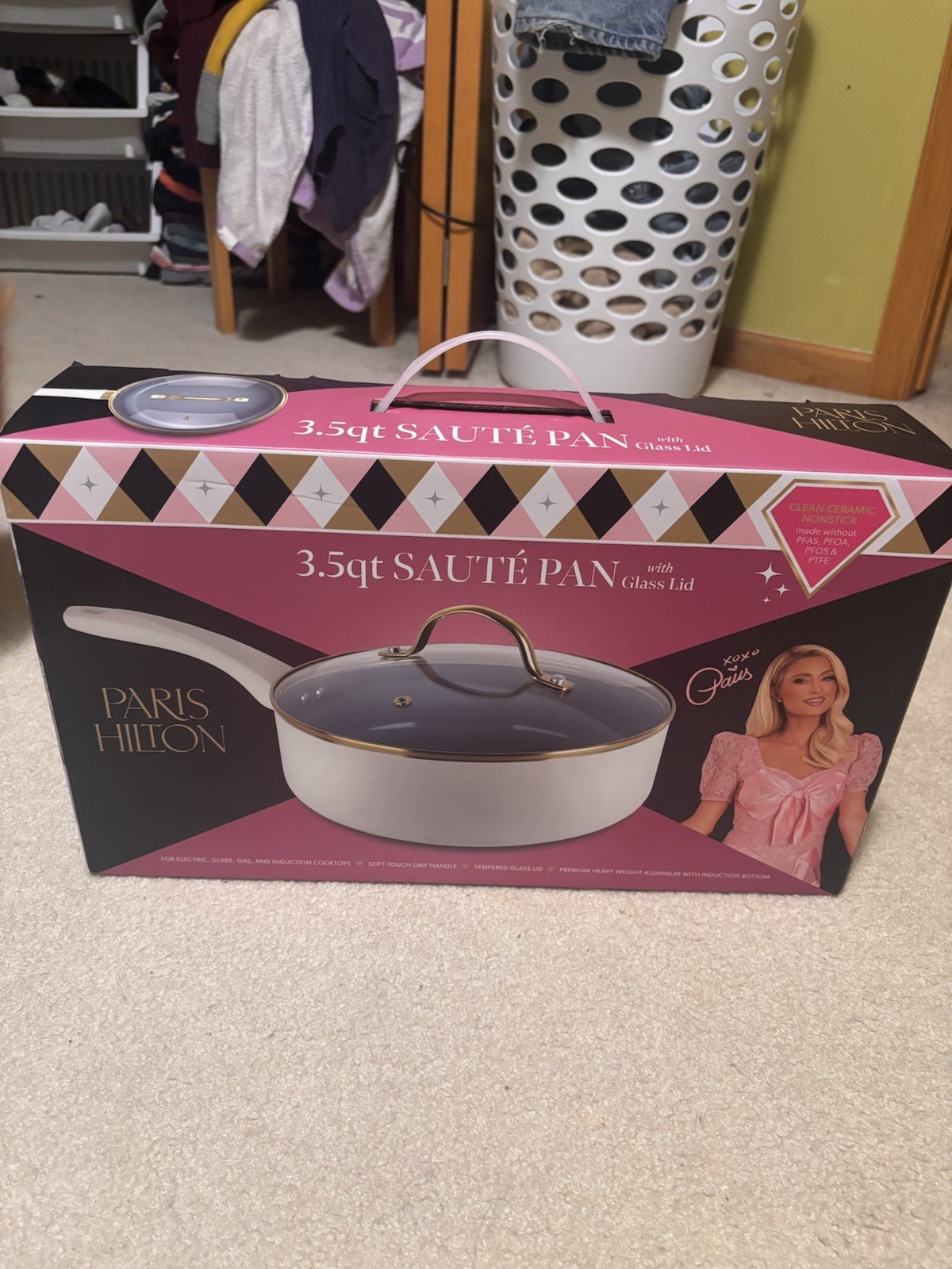 Paris Hilton 3.5 Quart Ceramic Nonstick Sauce Pan with Lid