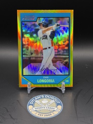 2007 Bowman Draft Picks Prospects Chrome Gold Refractor /50 Evan Longoria BDPP99
