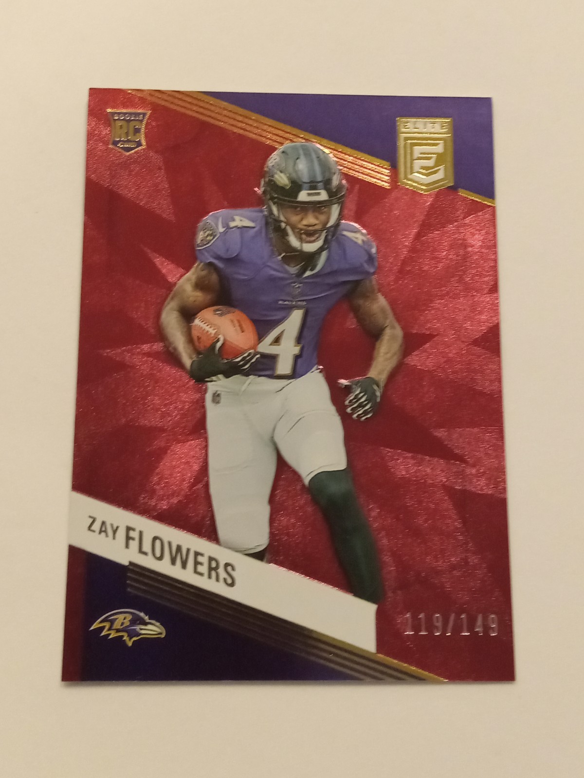 Zay Flowers Panini 2023 Donruss Elite Rookies Ravens #200 Maroon 119/149 RC