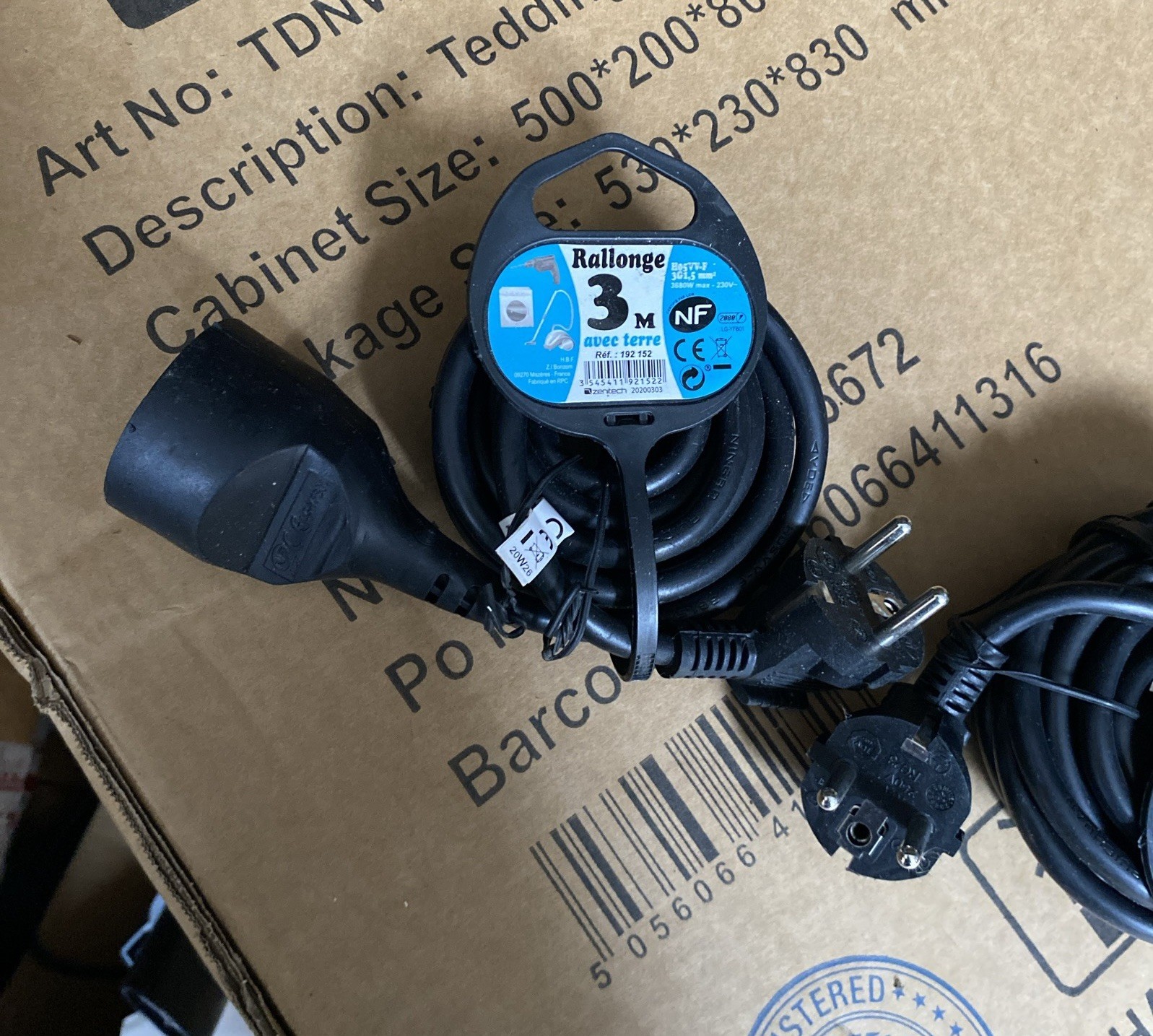 50X Extensión Europa Rallonge Alec Terre 3M HO5VV-F 3G 1,5mm