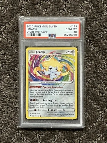PSA 10 Jirachi Amazing Rare VIVID VOLTAGE 119/185 GEM MINT Graded Pokemon Card