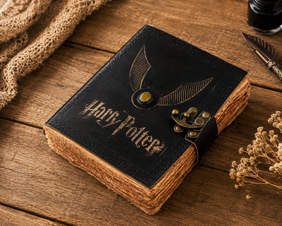 Black Harry Potter Inspired Leather Journal Vintage Wizard Diary Notebook