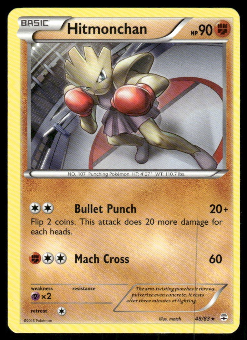 Pokemon Tcg Hitmonchan #48 Pokemon Generations LP