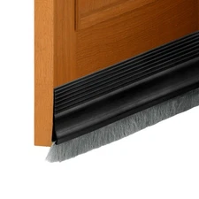 2 Pcs Door Sweep, 1.4 Inch x 40 Inch Door Bottom Sweep Door Brush, Black