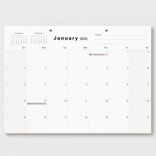 2026 Desk Calendar Large 17x12 Inch Monthly Planner Jan to Jun 2027