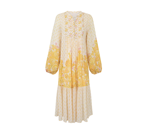 NWT Spell Yellow Rose Midi Dress Womens XL Floral Organic Cotton Long Sleeve NEW - Picture 12 of 12
