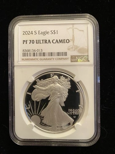 2024 S American Eagle Proof Silver 1 oz PF 70 Ultra Cameo NGC