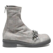CHARLES & KEITH Womens Ankle Boots Grey Synthetic UK 3 Chain Detail Smart Wear