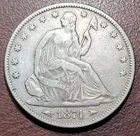 1874 Arrows Seated Liberty Half Dollar VF+ Original Toning 19th C. Type Coin
