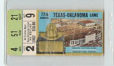 College Football Ticket 1982 Texas Longhorns Oklahoma Sooners Marcus Dupree