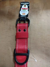 KONG Max Ultra Durable Metal Buckle Dog Collar M Medium Red