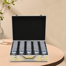 100 Coins Storage Display Lock Box Case Aluminum Coin Holder Coin Collectors