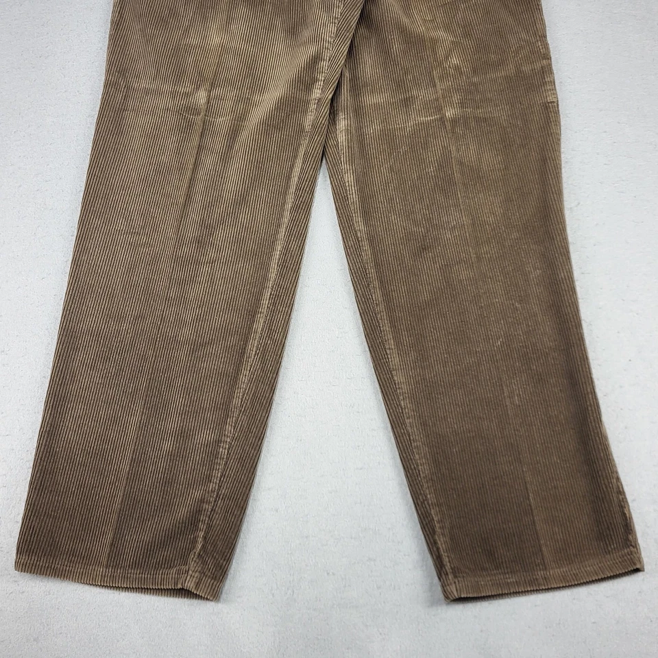 VINTAGE Levis SilverTab Baggy Pants Mens 34x32 Brown Corduroy Made USA 90s - Image 3 of 4