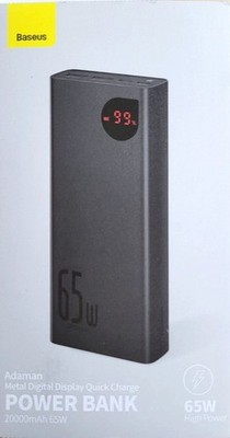 Baseus POWER BANK - 20000mAh 65w Portable Charger - 4 Port USB-c Quick Charge  