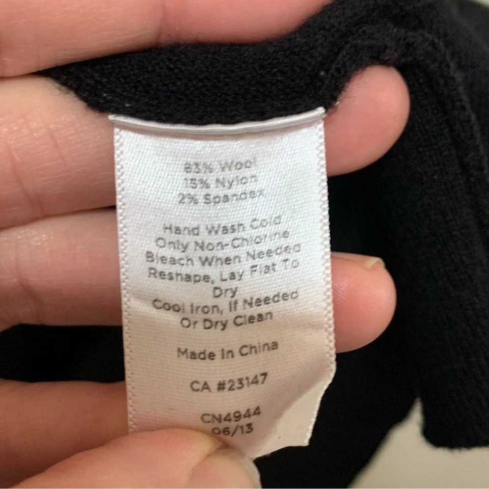 Talbots Pure Merino Wool Black Sweater Dress size large - Image 4 of 4