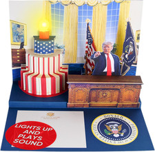 Donald Trump Pop up Birthday Card with Real Voice, Lights & Music, Oval Office 3