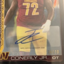 Topps Chrome 2025 Josh Conerly Jr. Washington Commanders RC Auto RRA-JCJ 10/10