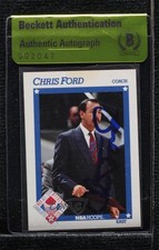 BAS 1991-92 NBA Hoops Chris Ford #260 Authentic Auto ur8