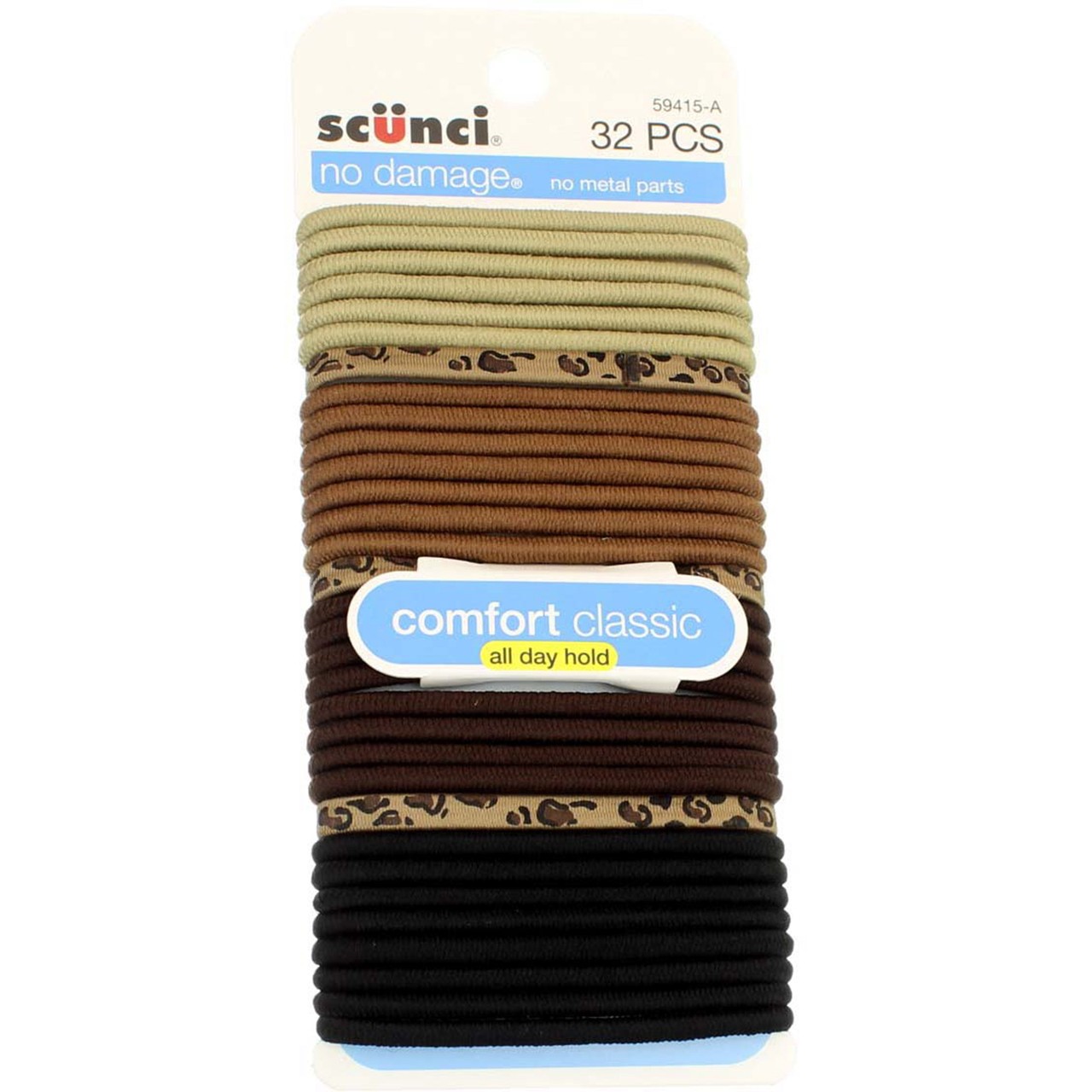 Scunci No Damage Hair Elastics 4 Pack 32 Count All Day Hold