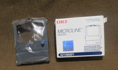 SEALED Oki 52106001 OEM / Genuine Ribbon Microline 590 591 Black Fabric Ribbon