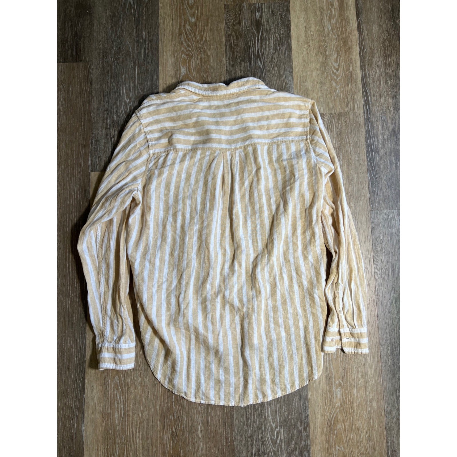 Universal Thread Button Down Womens Medium Tan Wh… - image 6