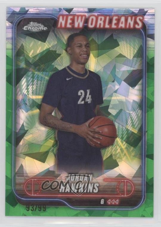 2024-25 Topps Chrome Sapphire Edition Green 93/99 Jordan Hawkins #200 1ny5