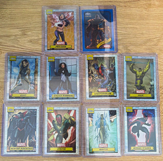 Topps 2024 Topps Chrome Marvel Refractor Serial Numbered 9 Card Lot Thanos