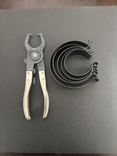 Snap-on Blue-Point Piston Ring Compressor Pliers RC980 W/ 6 Rings pre- owned