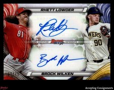 2024 Bowman's Best Dual Autograph Rhett Lowder, Brock Wilken 61/75 ROOKIE AUTO