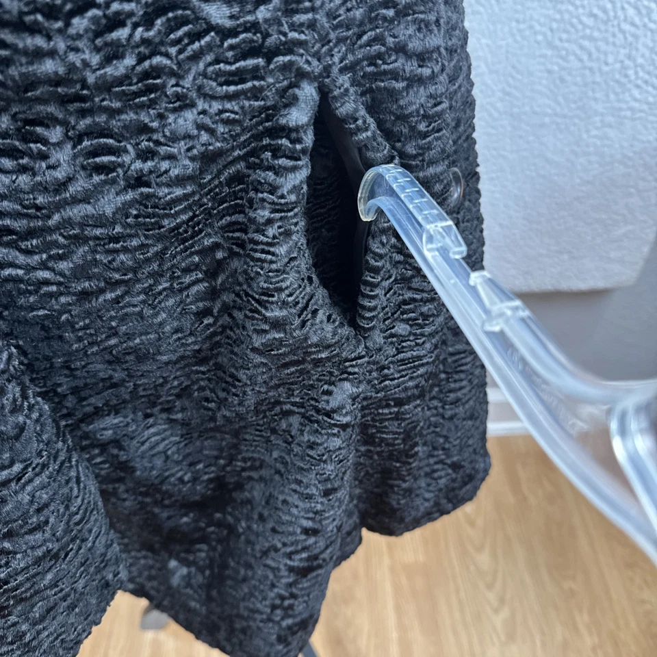 Style & Co Black Faux Fur Persian Lamb Women's Large Mob Wife Glam Y2K - Image 3 of 4