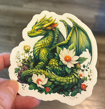 Green Dragon Vinyl Sticker Mystical Dragon Sticker Laptop waterbottle decal