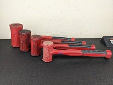 Bq286 Snap-on Tools 4pc Master Hbfe Red Soft Grip Dead Blow Hammer Set