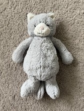 Jellycat London Bashful Gray  White Kitty Cat Plush Stuffed Toy 12"