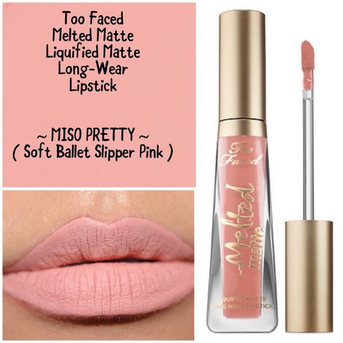 Too Faced Melted Matte Liquified Lipstick MISO PRETTY Soft Ballet Slipper Pink - Picture 10 of 24