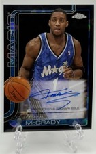 Tracy McGrady 2025-26 Topps Chrome Sapphire Black Refractor Auto /10! Magic