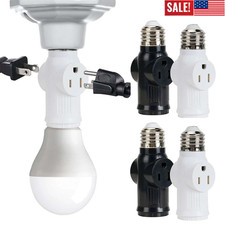 E26/E27 Light Socket to Plug Adapter 2/3 Prong Light Bulb Outlet Plug Converter