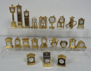 Vintage Miniature Clock Bundle X21 Collectable Various Brands