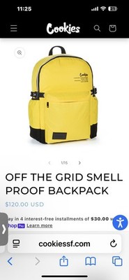 Cookies Off The Grid Smell Proof Nylon Backpack Yellow