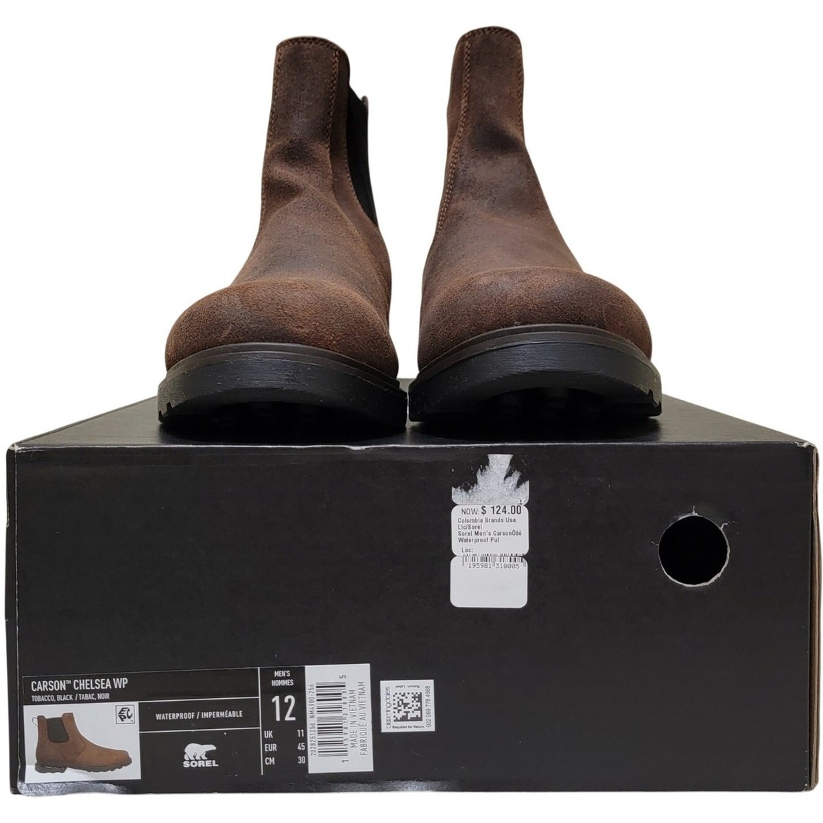 Sorel Men Carson Chelsea Waterproof Ankle Boots Size US 9.5 Tobacco Brown Suede sorel-mens-carson-moc-boots-  main image 3