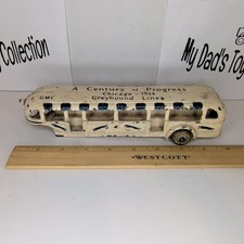 1930s ARCADE CAST IRON Toy 1933 CENTURY of PROGRESS GREYHOUND LINES BUS CAST