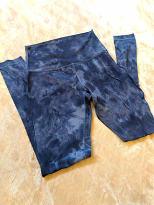 lululemon Align High Rise Black/Grey Tie Dye Leggings Size 6
