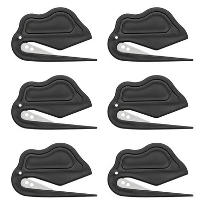 6Pcs Letter Opener Envelope Slitter, Safe Mail Opener for Paper, Black