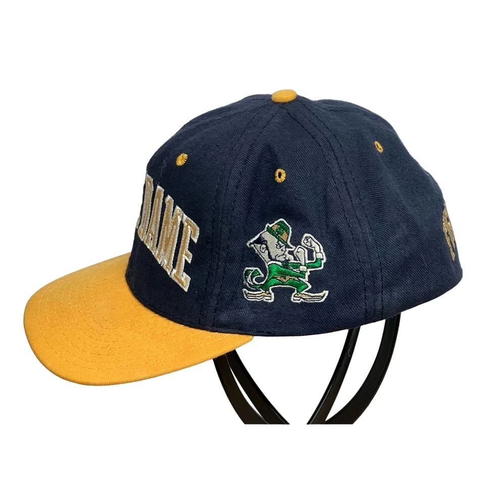 Vintage 90s Starter Notre Dame Fighting Irish Wool Big Logo Spellout SZ 7.5 Hat - Image 2 of 4