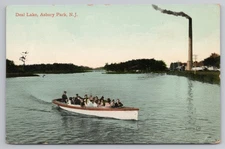 Deal Lake in Asbury Park New Jersey c1910s Postcard